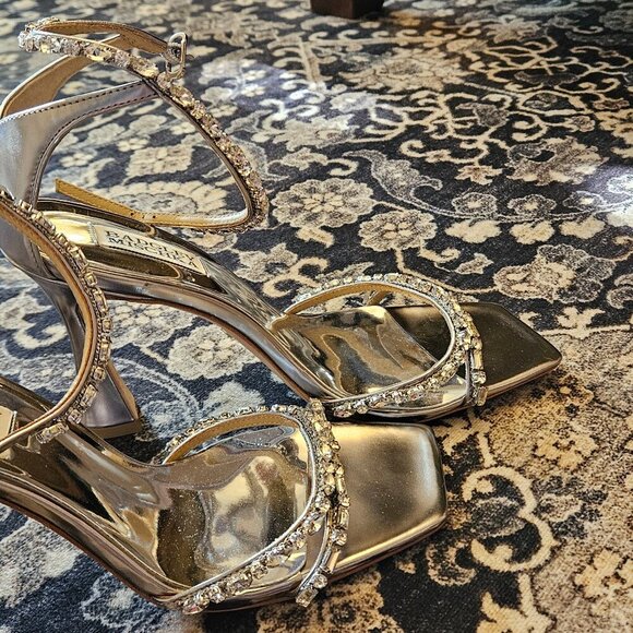 NEW Badgley Mischka Women's Ziana Curvy Stiletto with Gemstone Straps, Size 8 - Picture 2 of 11